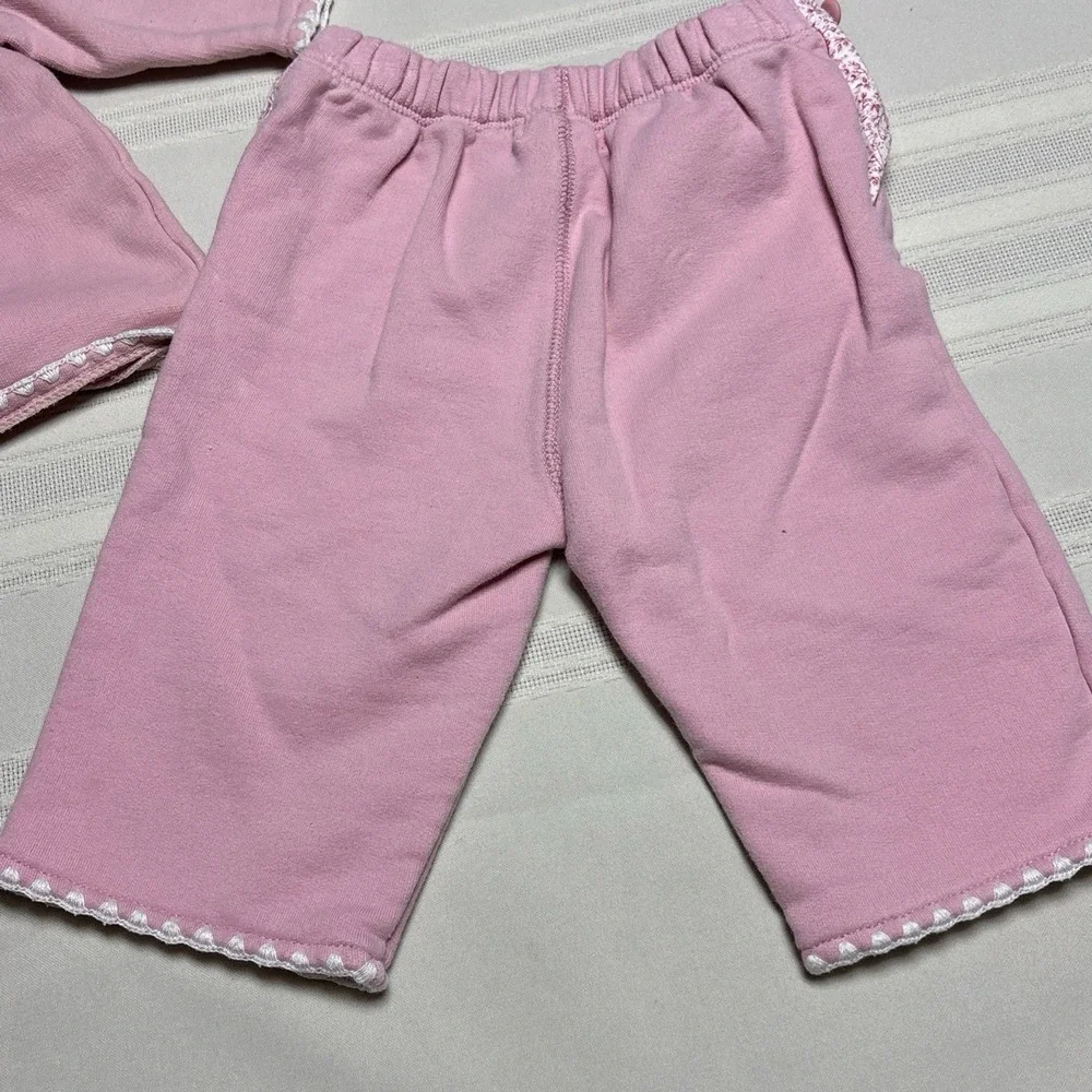 Ralph Lauren Girls Pink  2pc Long Sleeve Top/ Jacket And Pants Set 9M